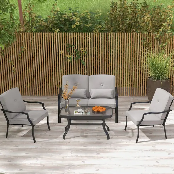 4 TLG. Gartenmöbel Lounge Set