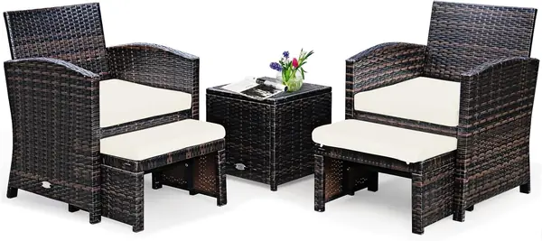 5er Set Rattan Gartenmöbel, Balkonmöbel Kleiner…