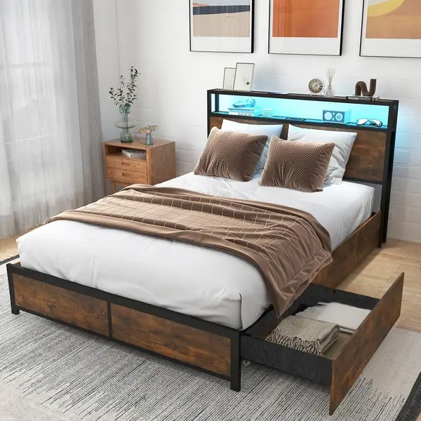 Bettgestell 140x200cm mit LED