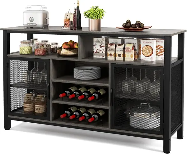 Buffet-Sideboard – Schwarz/Grau