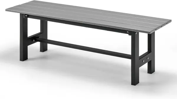 Gartenbank mit Lattensitz – 5 x 40 cm (Grau)