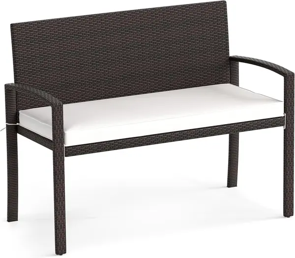 Gartenbank Rattan mit Auflage