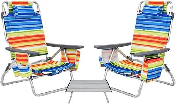 Klappstuhl Strandstuhl mit Tisch Set
