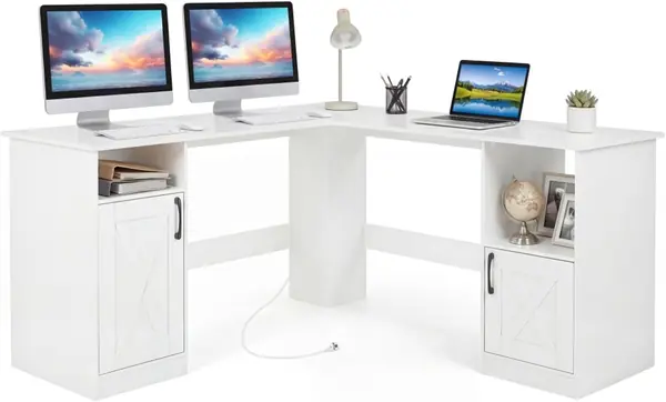 L-förmiger Computertisch