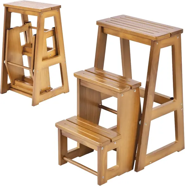 Leiterstuhl Holz 3 Stufen