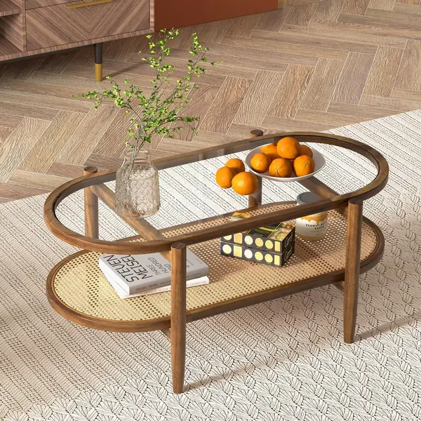Rattan Couchtisch Oval