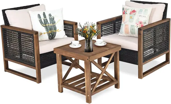 Rattan Gartenmöbel Set 3 teilig