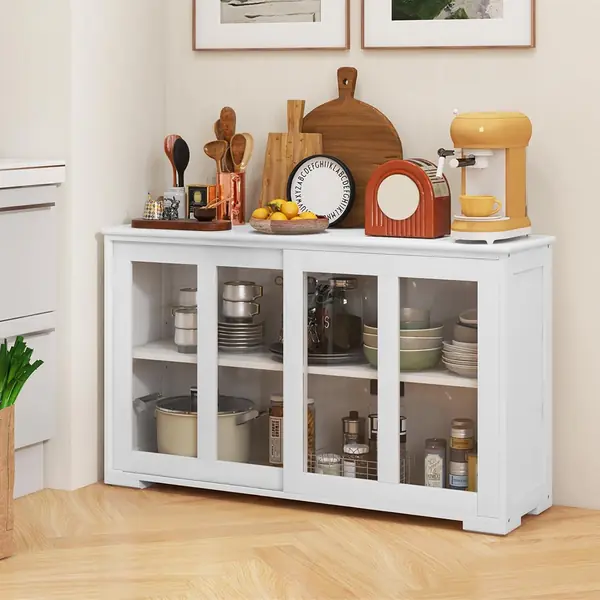 Sideboard Küche – Küchenschrank mit Glasschiebetüren